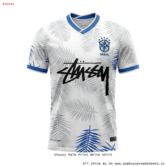 Stussy Palm Print White Shirt