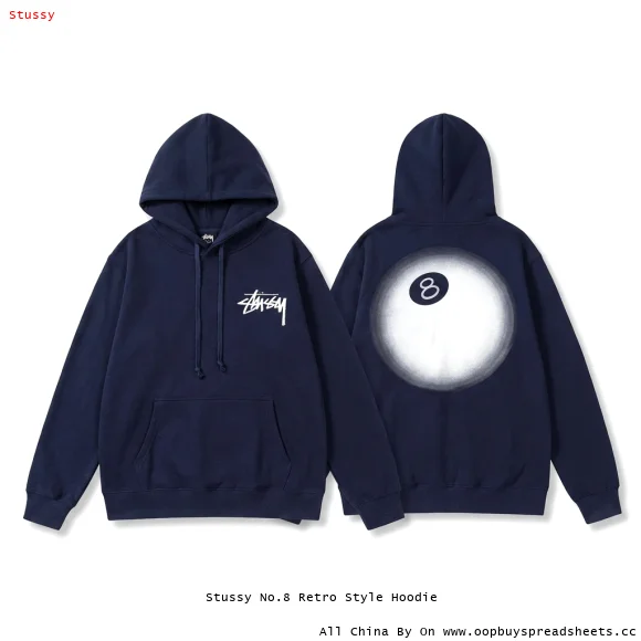 Stussy No.8 Retro Style Hoodie
