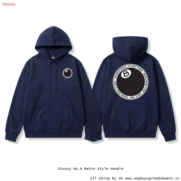 Stussy No.8 Retro Style Hoodie