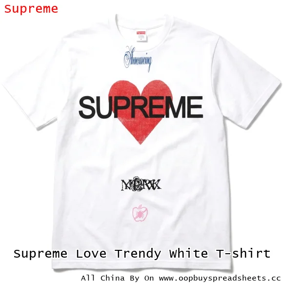 Supreme Love Trendy White T-shirt