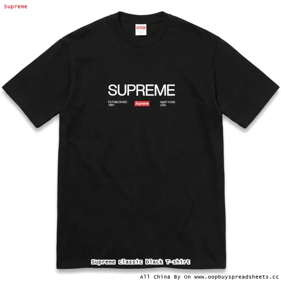 Supreme classic black T-shirt