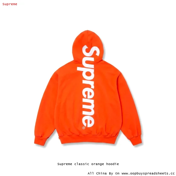 Supreme classic orange hoodie