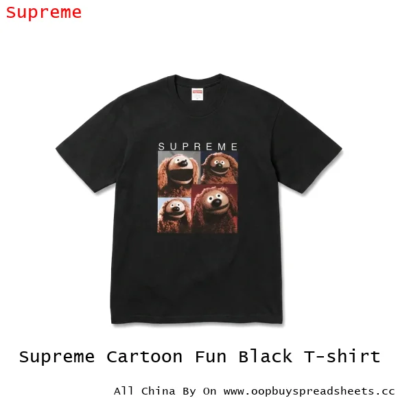 Supreme Cartoon Fun Black T-shirt