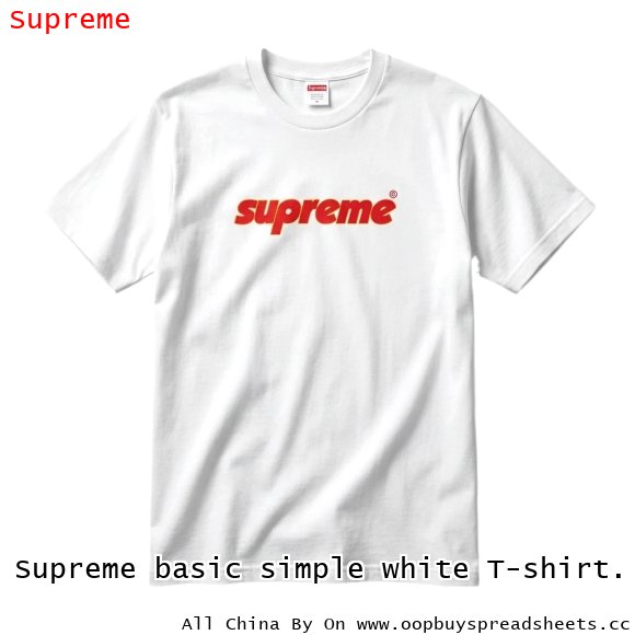 Supreme basic simple white T-shirt.
