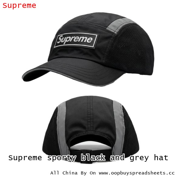 Supreme sporty black and grey hat