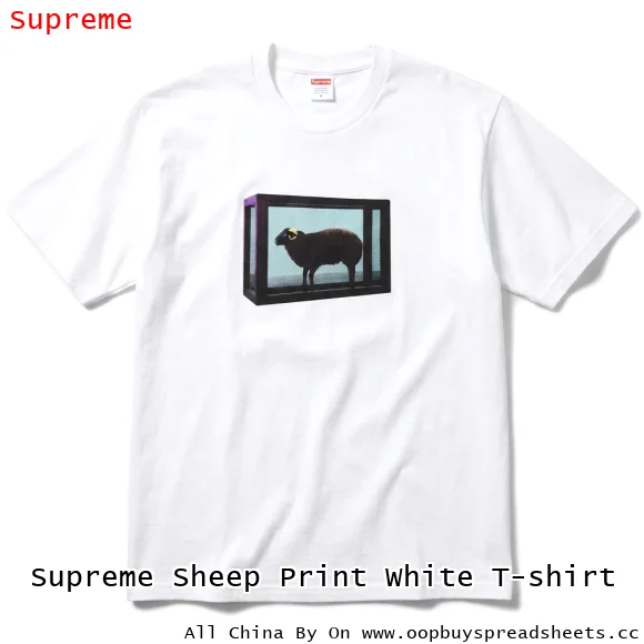 Supreme Sheep Print White T-shirt