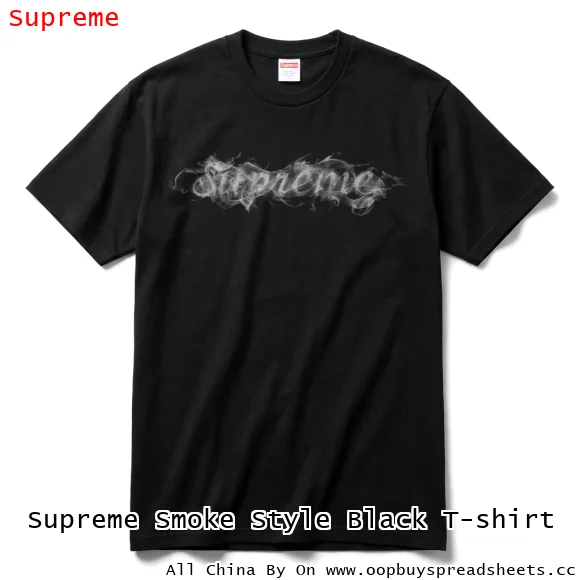 Supreme Smoke Style Black T-shirt