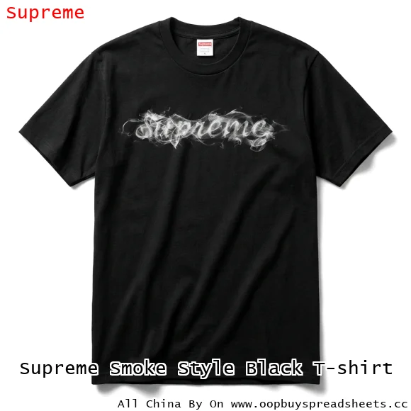 Supreme Smoke Style Black T-shirt