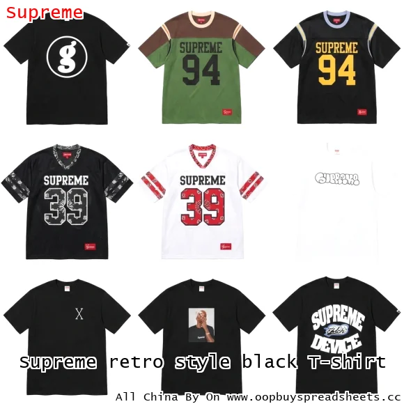 Supreme retro style black T-shirt