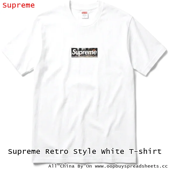 Supreme Retro Style White T-shirt