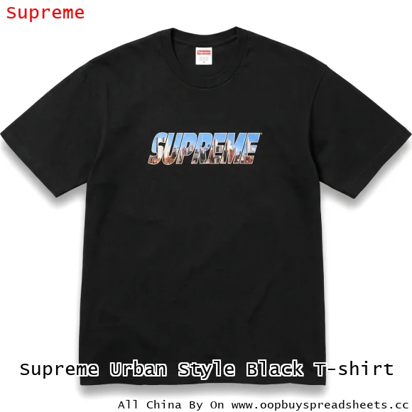 Supreme Urban Style Black T-shirt