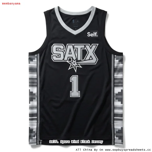 Self. Spurs Wind Black Jersey