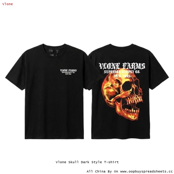 Vlone Skull Dark Style T-shirt