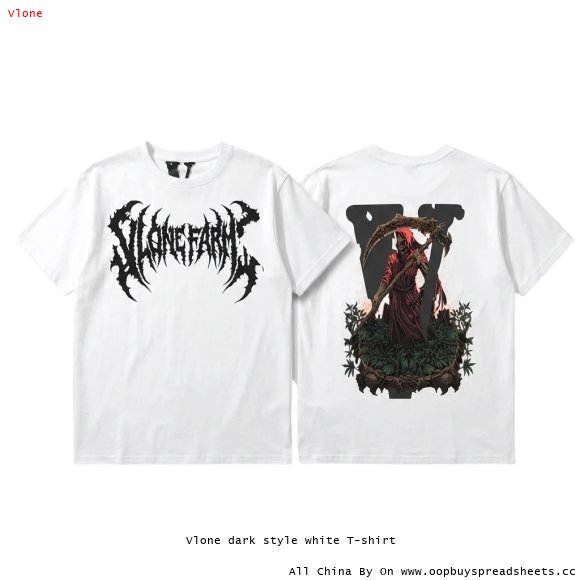 Vlone dark style white T-shirt