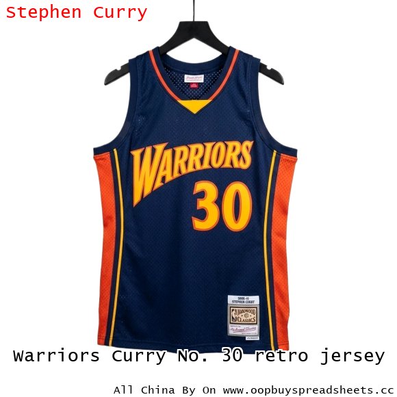 Warriors Curry No. 30 retro jersey