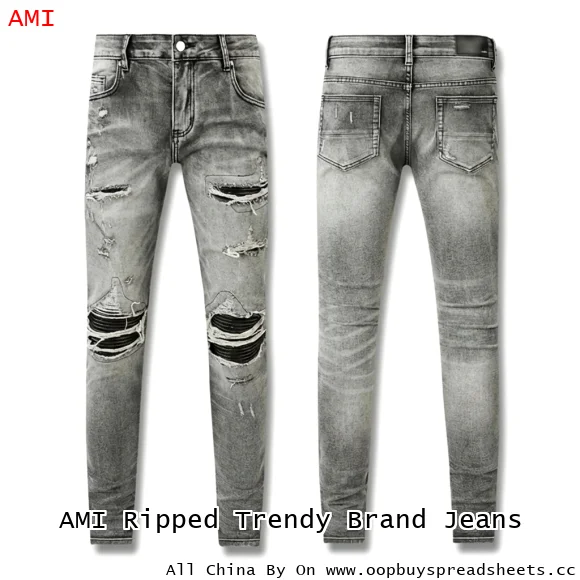 AMI Ripped Trendy Brand Jeans