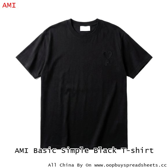 AMI Basic Simple Black T-shirt