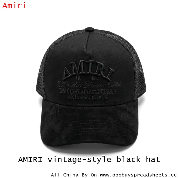 AMIRI vintage-style black hat