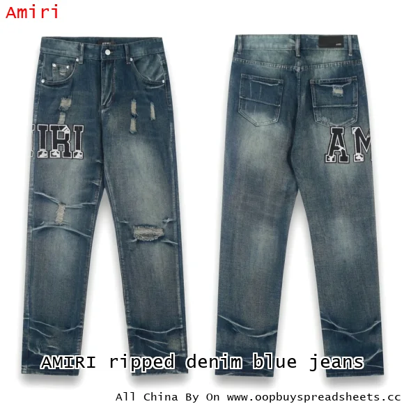 AMIRI ripped denim blue jeans