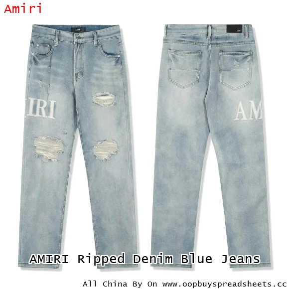 AMIRI Ripped Denim Blue Jeans