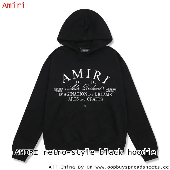 AMIRI retro-style black hoodie