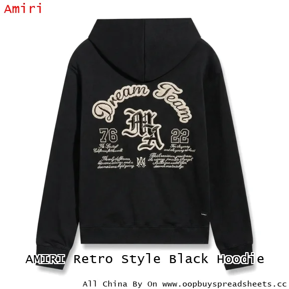 AMIRI Retro Style Black Hoodie