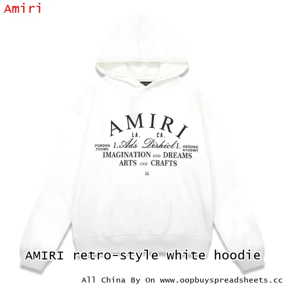 AMIRI retro-style white hoodie