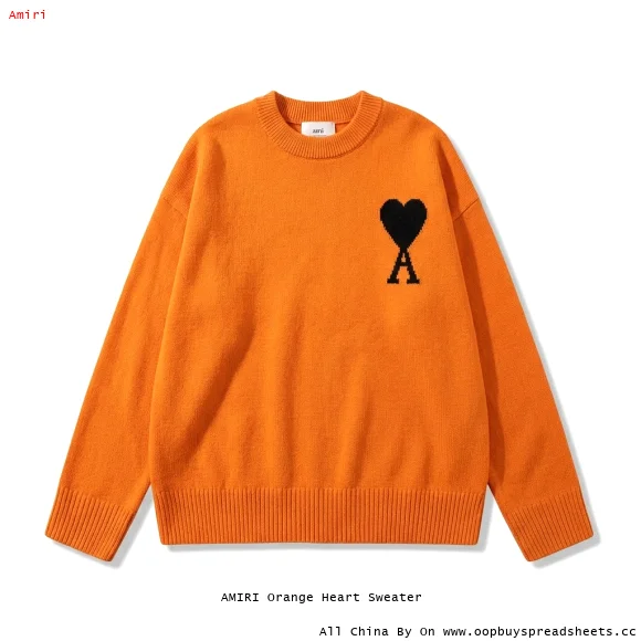 AMIRI Orange Heart Sweater