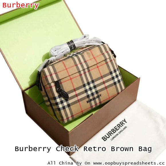 Burberry Check Retro Brown Bag