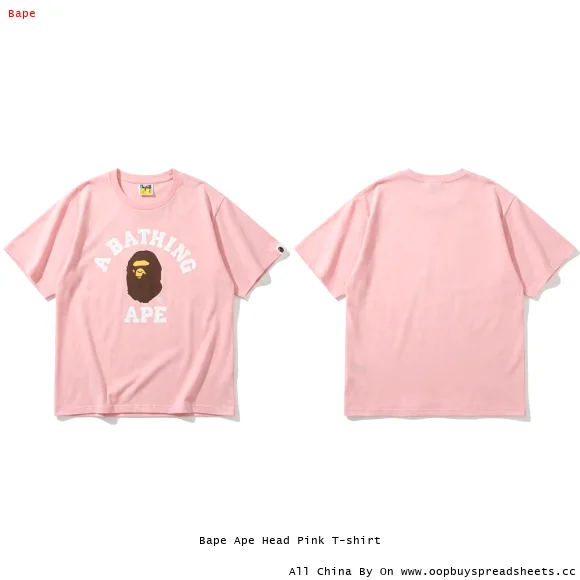 Bape Ape Head Pink T-shirt