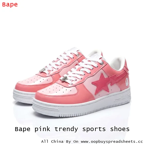 Bape pink trendy sports shoes