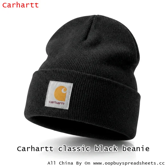Carhartt classic black beanie