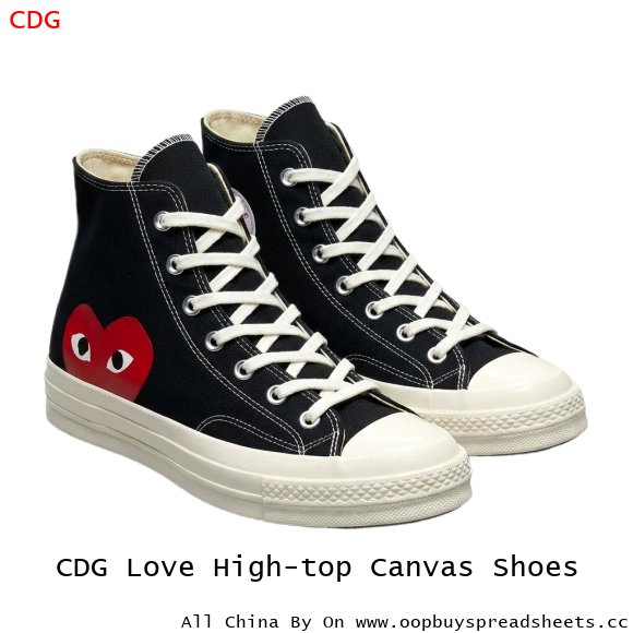 CDG Love High-top Canvas Shoes
