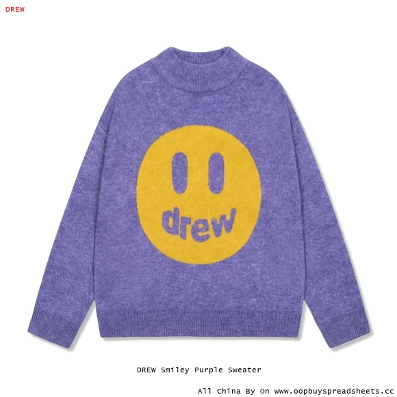 DREW Smiley Purple Sweater