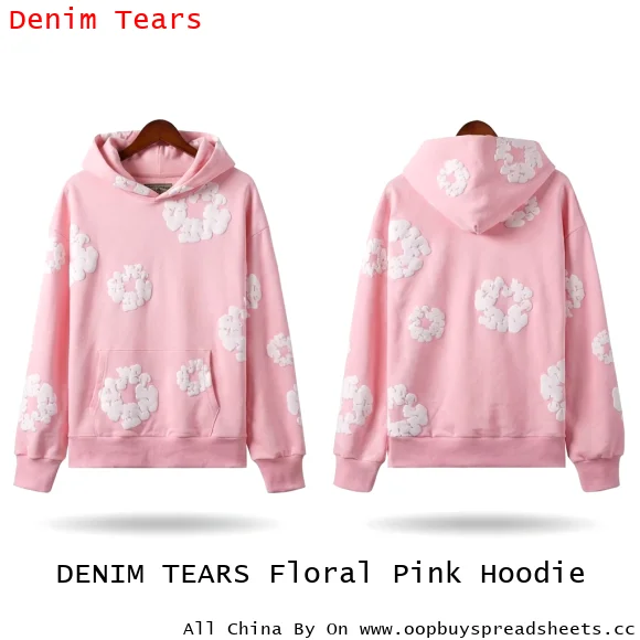 DENIM TEARS Floral Pink Hoodie