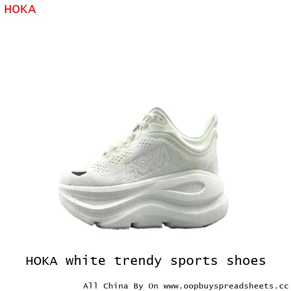 HOKA white trendy sports shoes