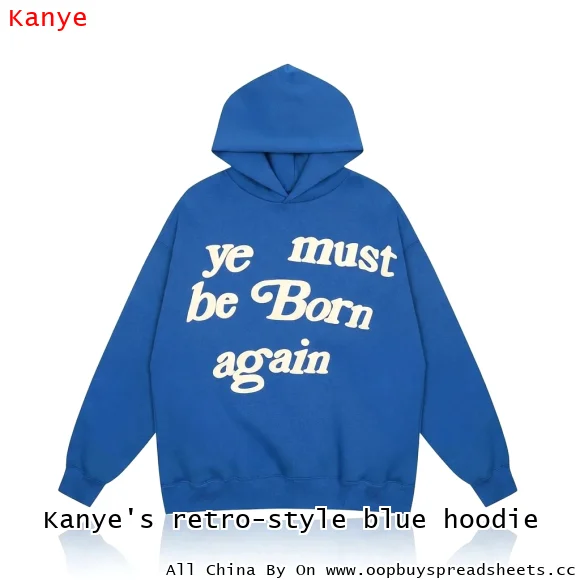 Kanye's retro-style blue hoodie