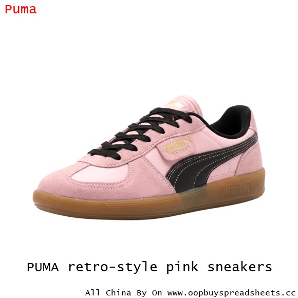 PUMA retro-style pink sneakers