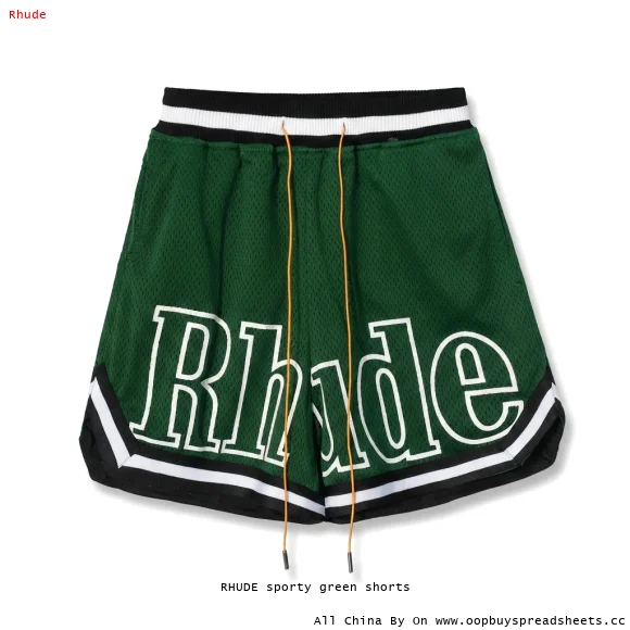 RHUDE sporty green shorts