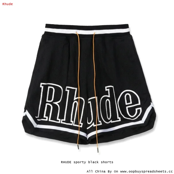 RHUDE sporty black shorts