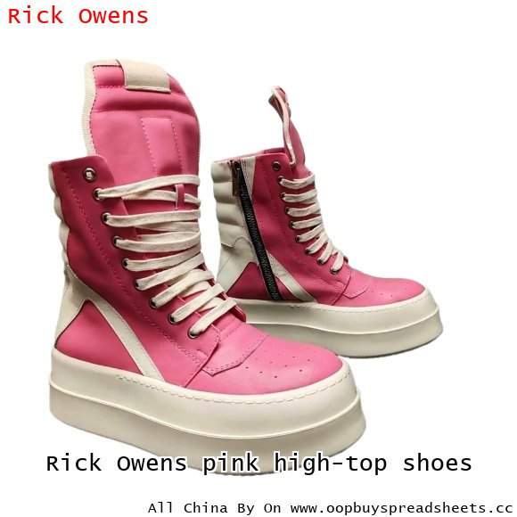 Rick Owens pink high-top shoes