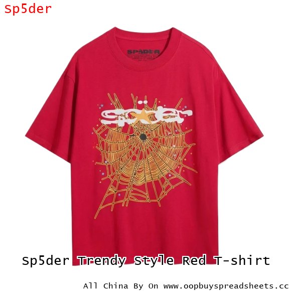 Sp5der Trendy Style Red T-shirt