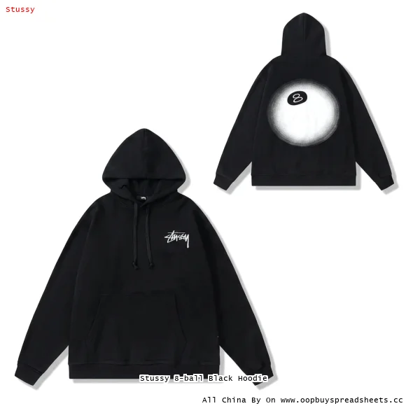 Stussy 8-ball Black Hoodie