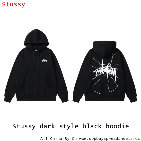 Stussy dark style black hoodie