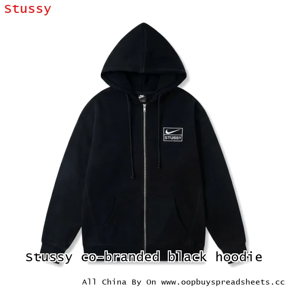 Stussy co-branded black hoodie