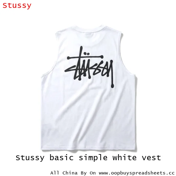 Stussy basic simple white vest