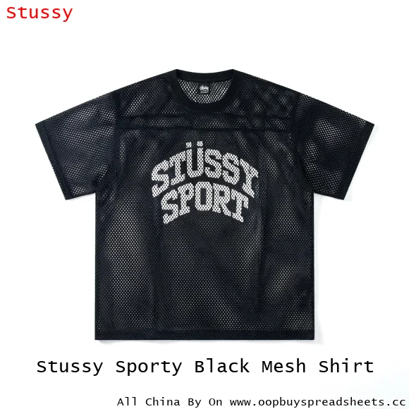 Stussy Sporty Black Mesh Shirt