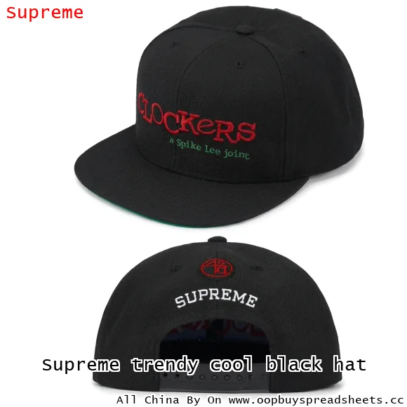Supreme trendy cool black hat