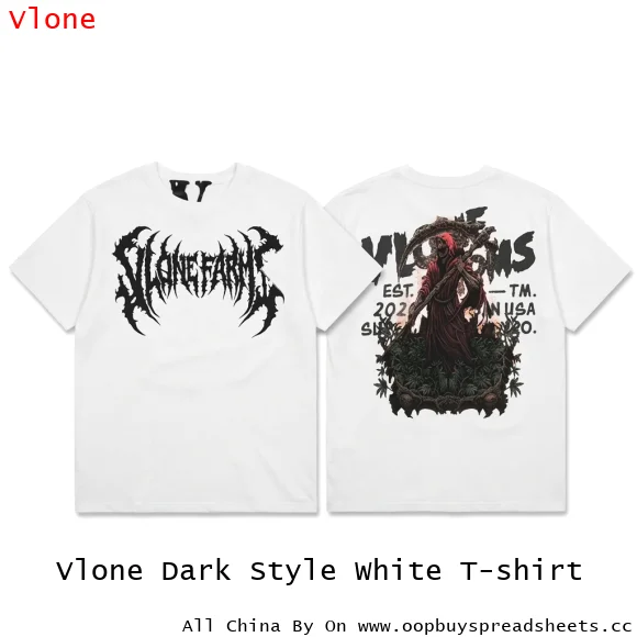 Vlone Dark Style White T-shirt
