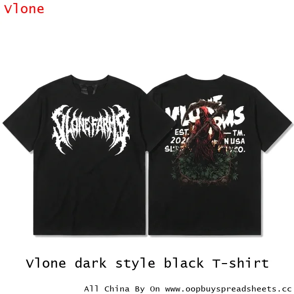 Vlone dark style black T-shirt
